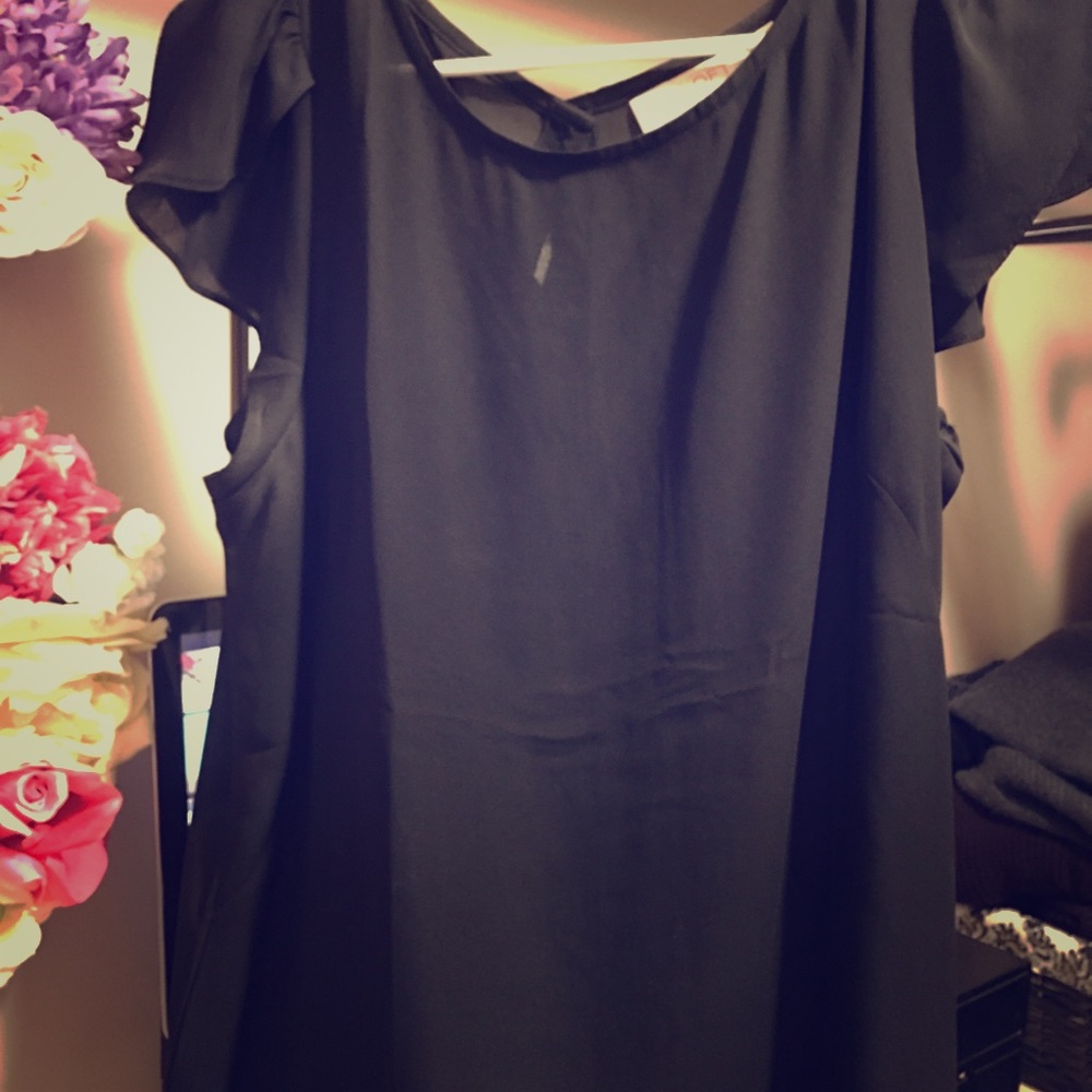 Black, sheer, float shirt from Loft, worn once